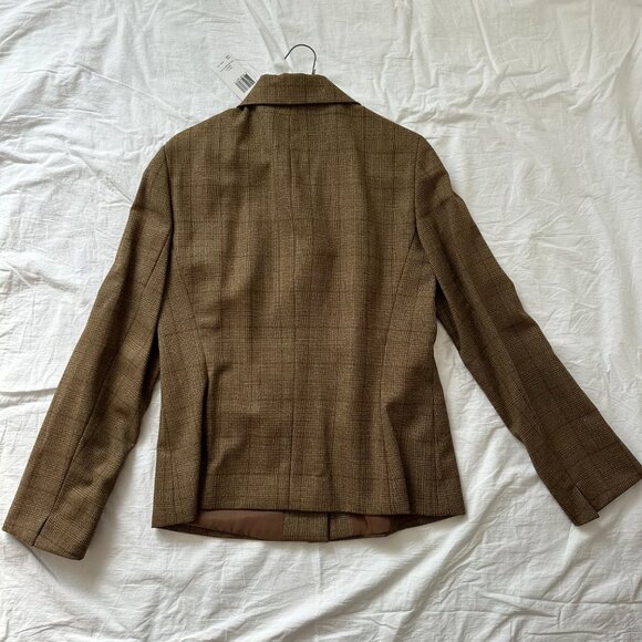 Lafayette 148 brown plaid wool blazer jacket - Picture 2 of 2